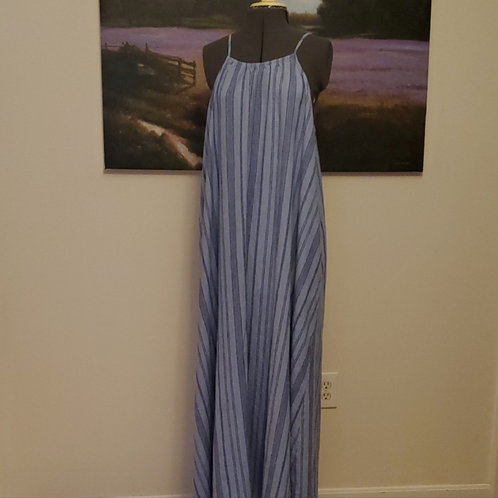 a new day Blue Striped Maxi Dress